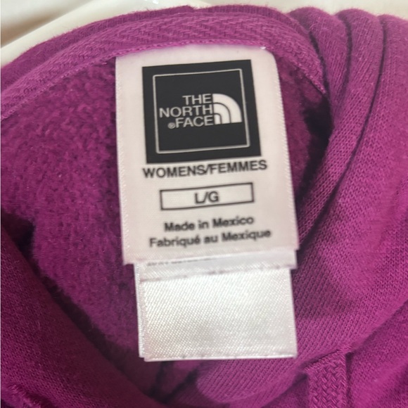 The North Face Women’s Magenta Pink Logo Pullover Hoodie Sweatshirt Size L - Picture 3 of 8
